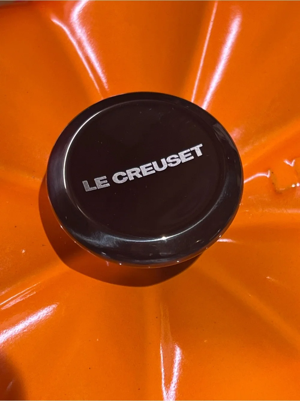 Le Creuset Flame (Orange) Pumpkin Cocotte Dutch Oven ECI 2QT 1.9L with 2 knobs